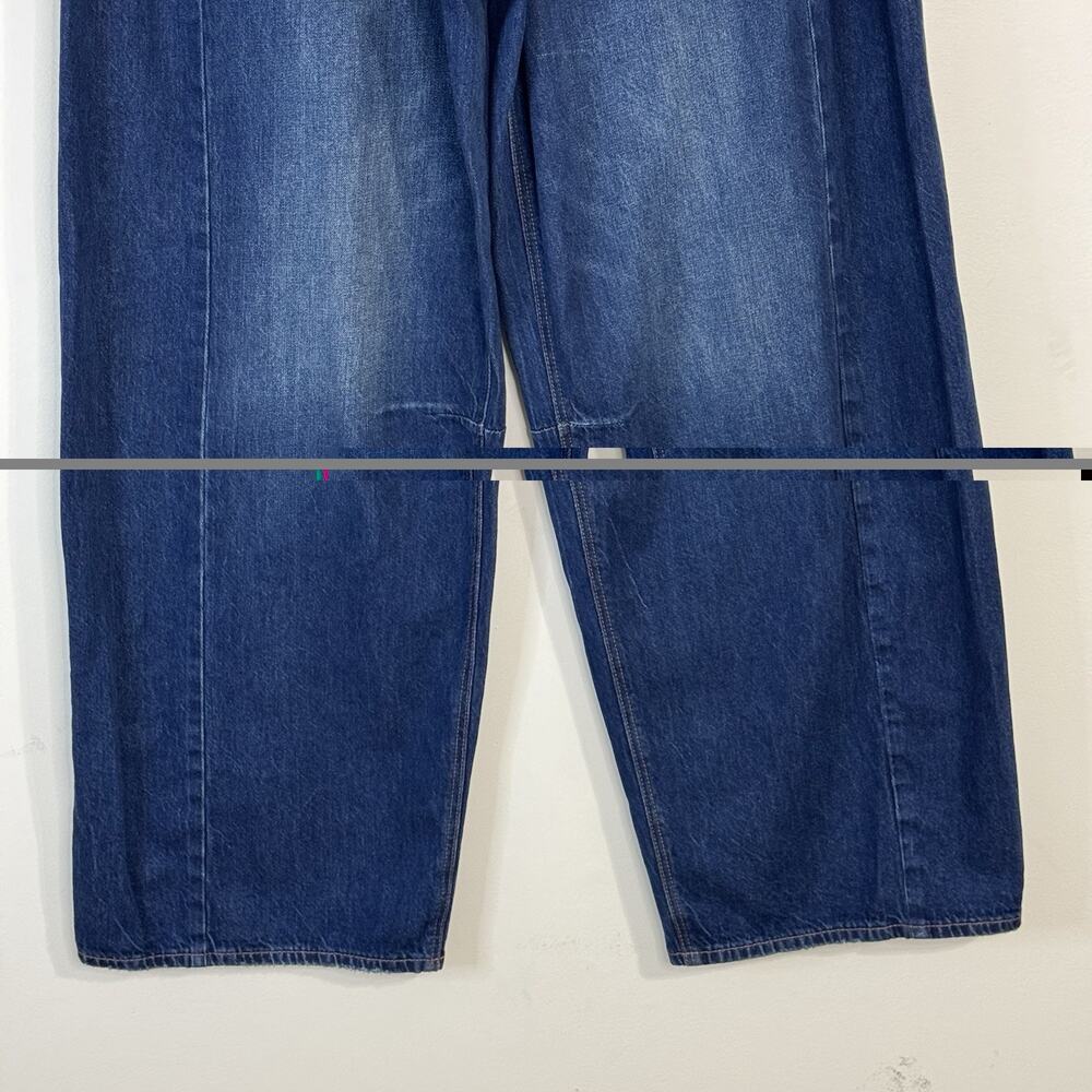 NWT American Eagle Strigid Dreamy Drape Barrel Jeans Size 12 /31W Dark Indigo - Picture 5 of 14